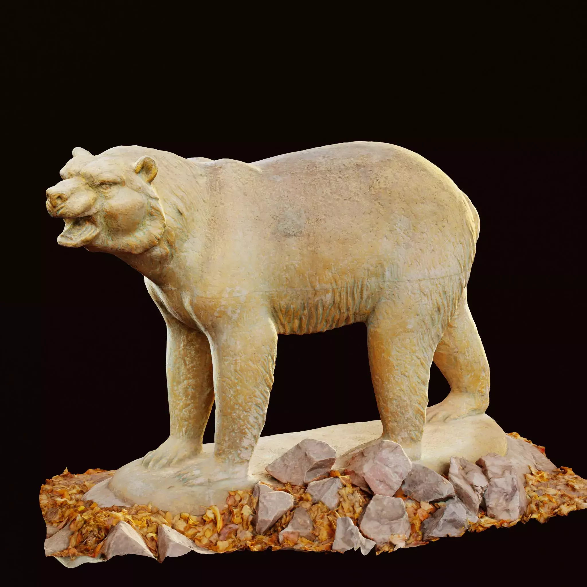 Sculpture Of An Old Angry Bear Free 3D model