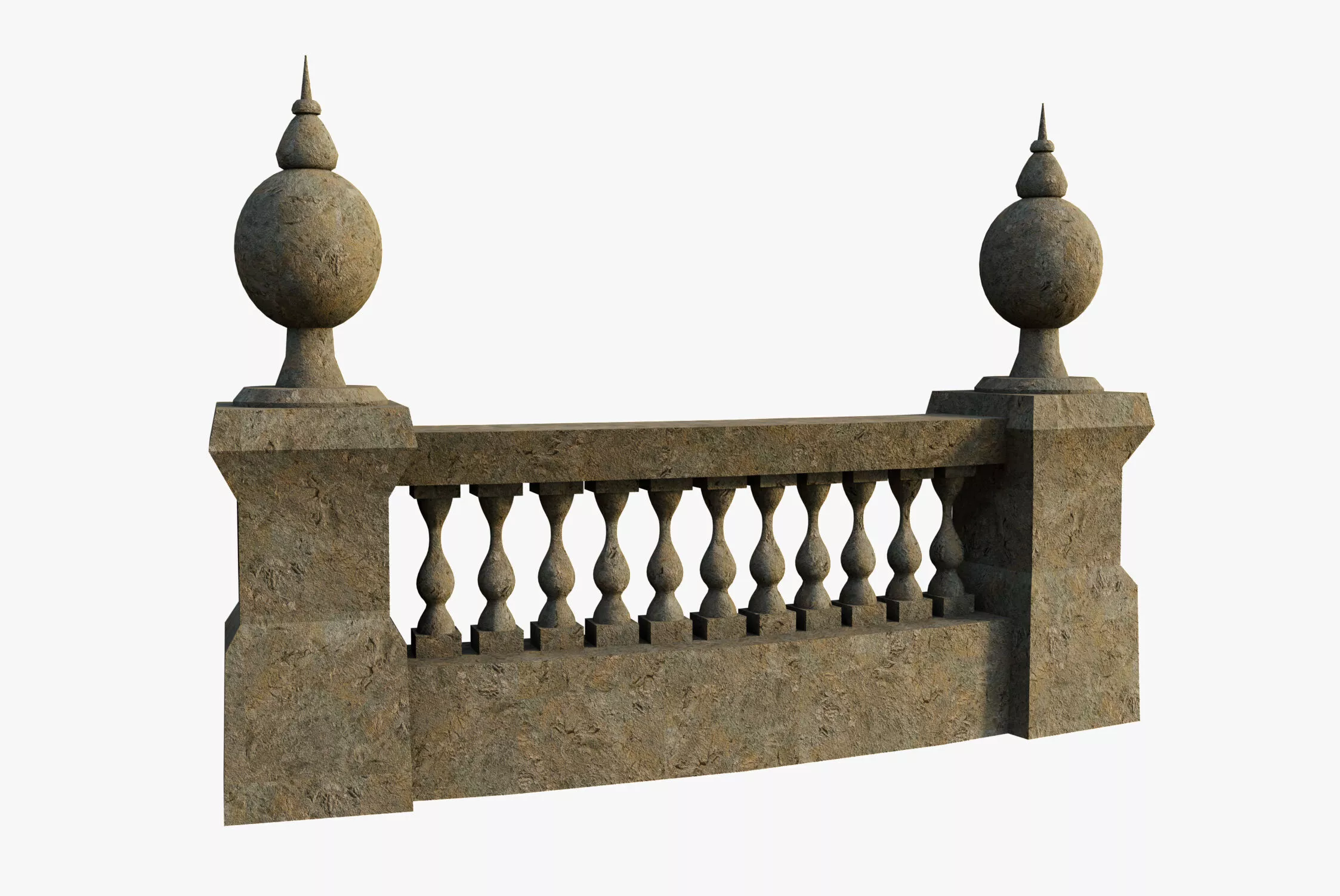 Ancient Curve Fence Free 3D model