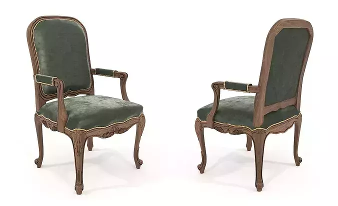 Versailles Classic European Dining Set 6 3D model 6