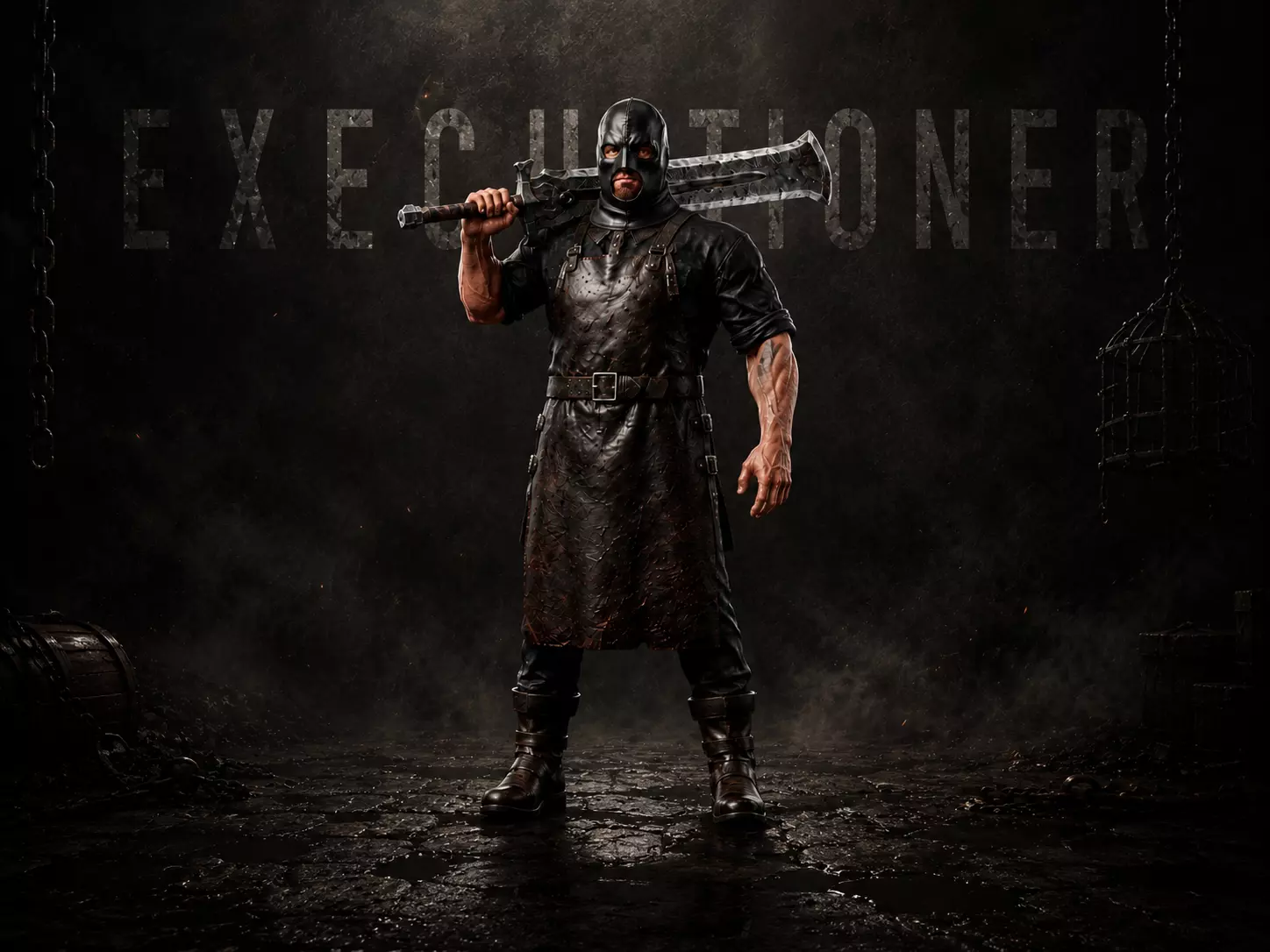 Executioner with Sword - Rigged Low-poly 3D model