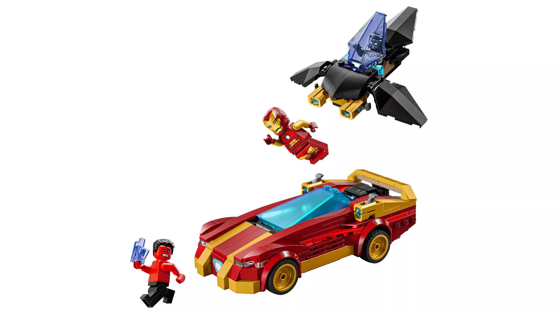 TwindBricks3D - 76310 Iron-Man Car and Black-Panther vs Red-Hulk 3D print model