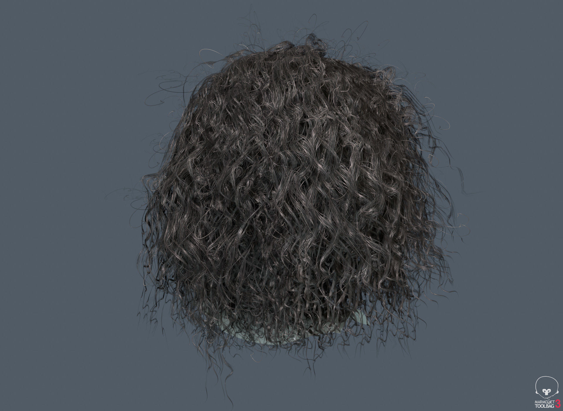  PBR Curly realtime hair plus UE4 project Low-poly 3D model_8