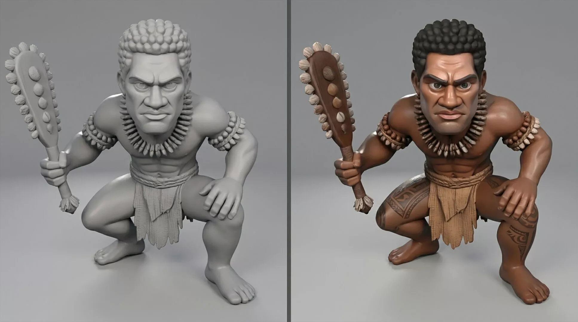 Pacific Islander Character Standing 3D Print Ready Tabletop 3D print model