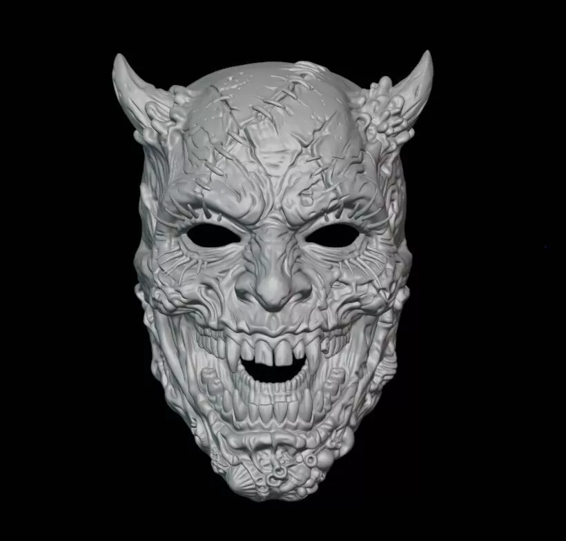 STITCHED DEMON HORROR MASK 3D print model