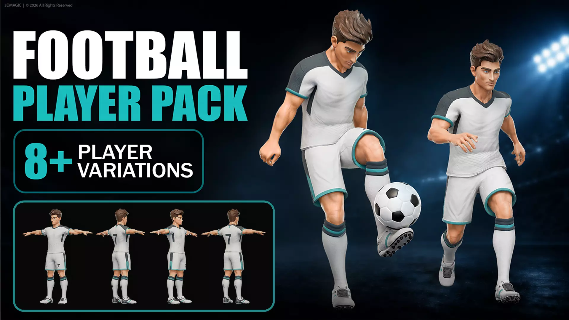 Football Player Low-poly 3D model