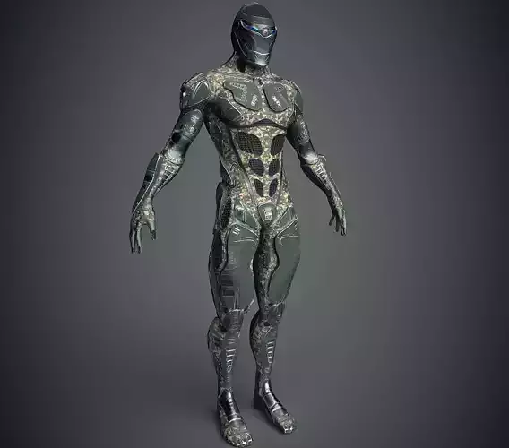 Future Warrior PBR Low-poly 3D model Future Warrior PBR Low-poly 3D model