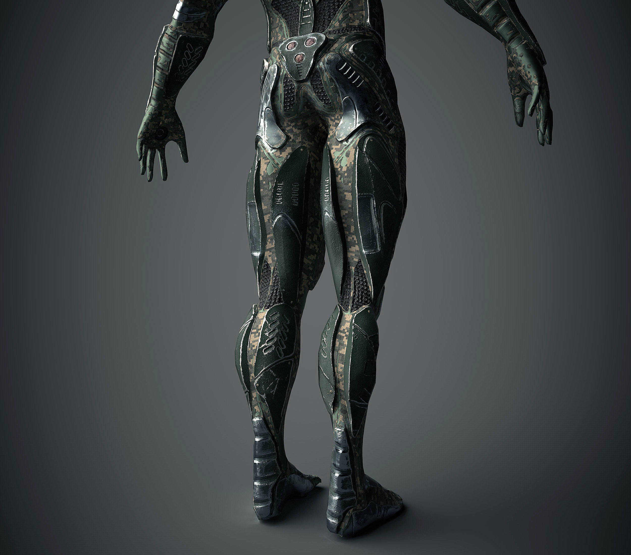 Future Warrior PBR Low-poly 3D model_6