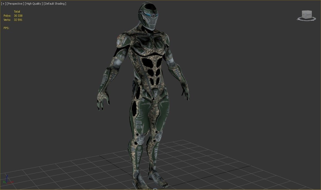 Future Warrior PBR Low-poly 3D model_12