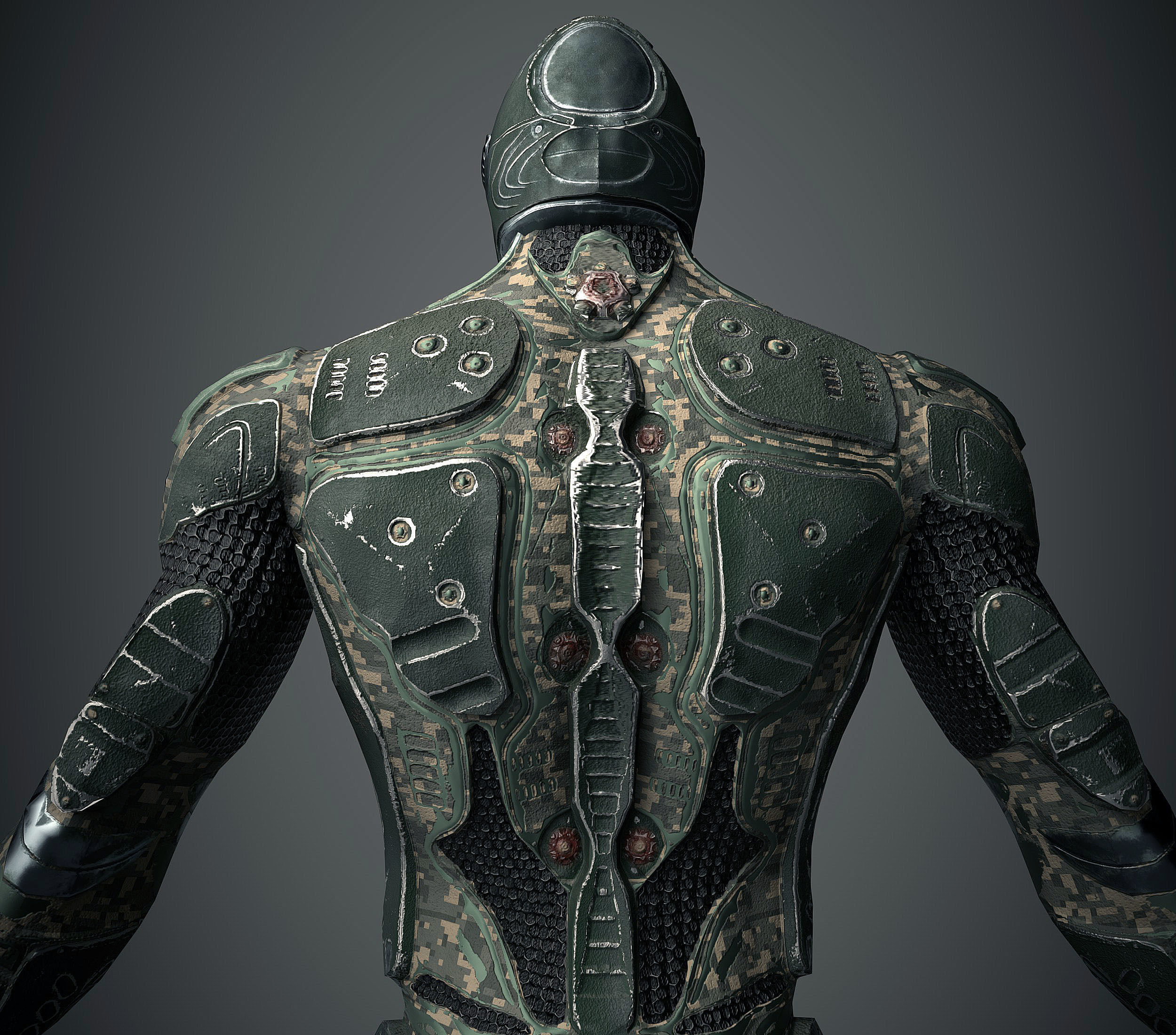 Future Warrior PBR Low-poly 3D model_4