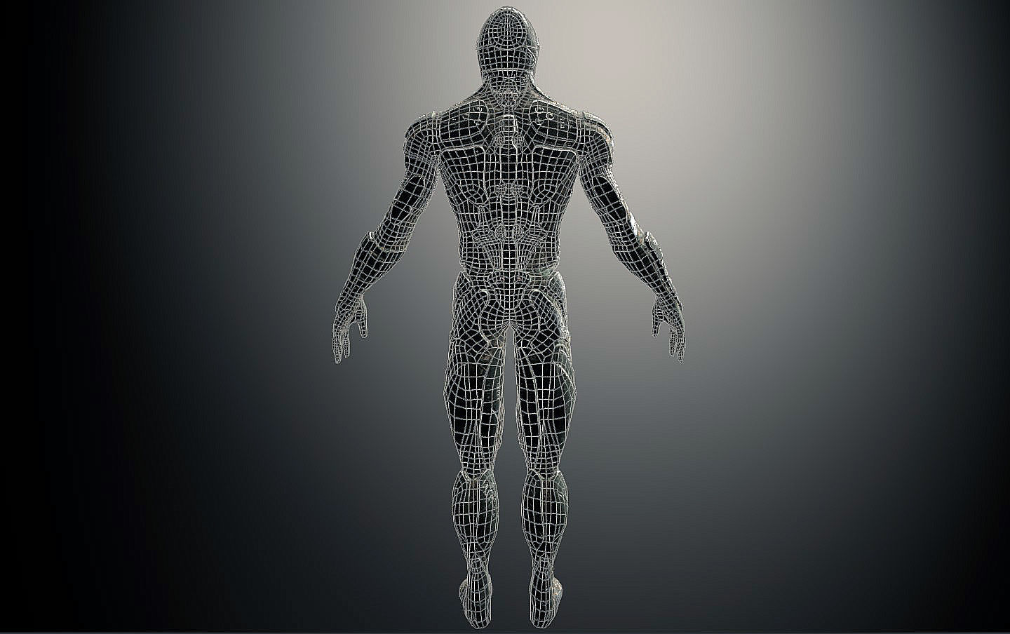 Future Warrior PBR Low-poly 3D model_10