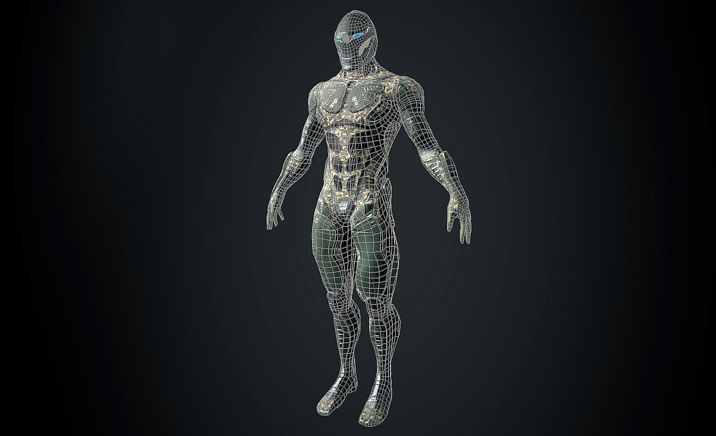 Future Warrior PBR Low-poly 3D model_8