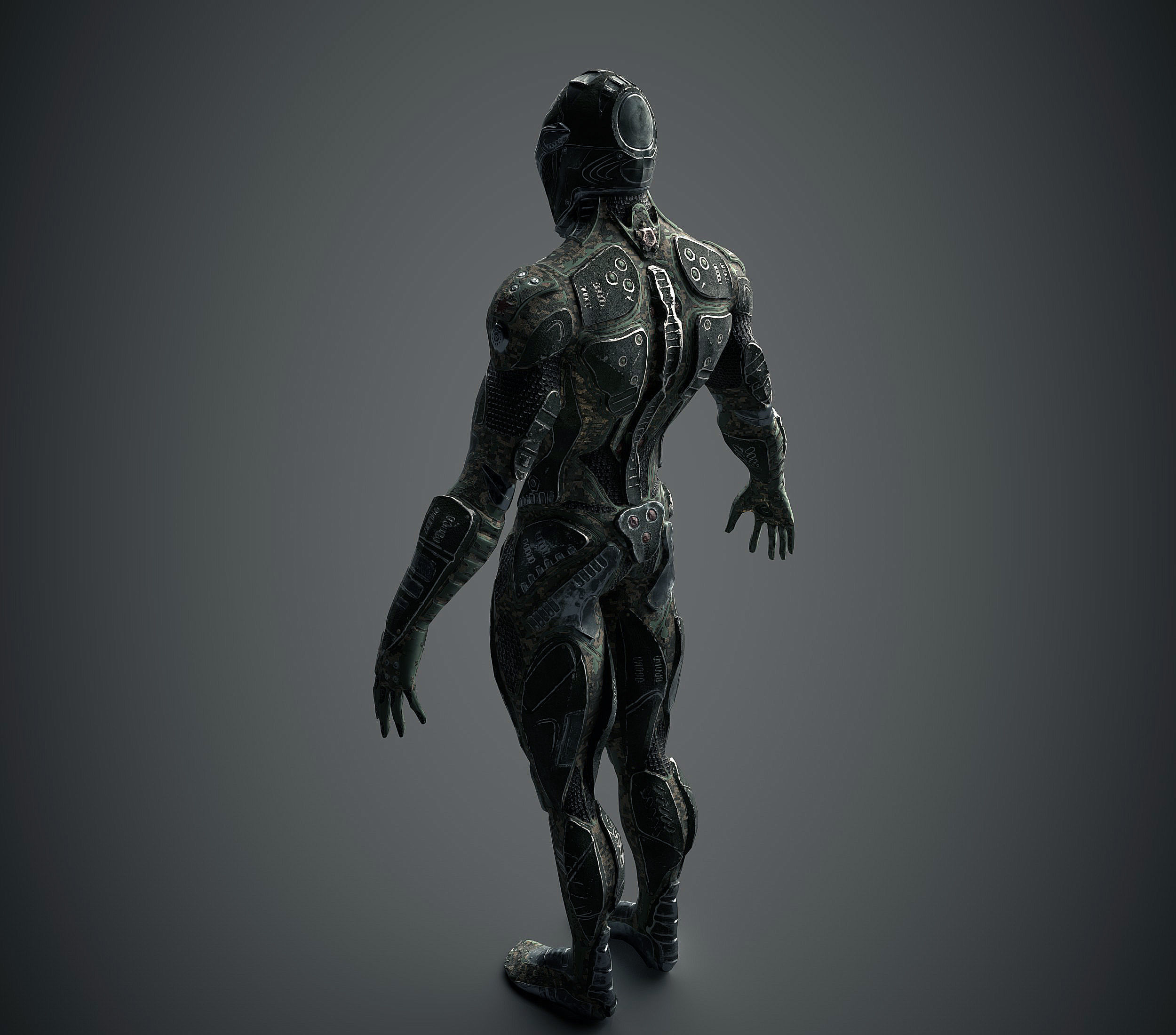 Future Warrior PBR Low-poly 3D model_5