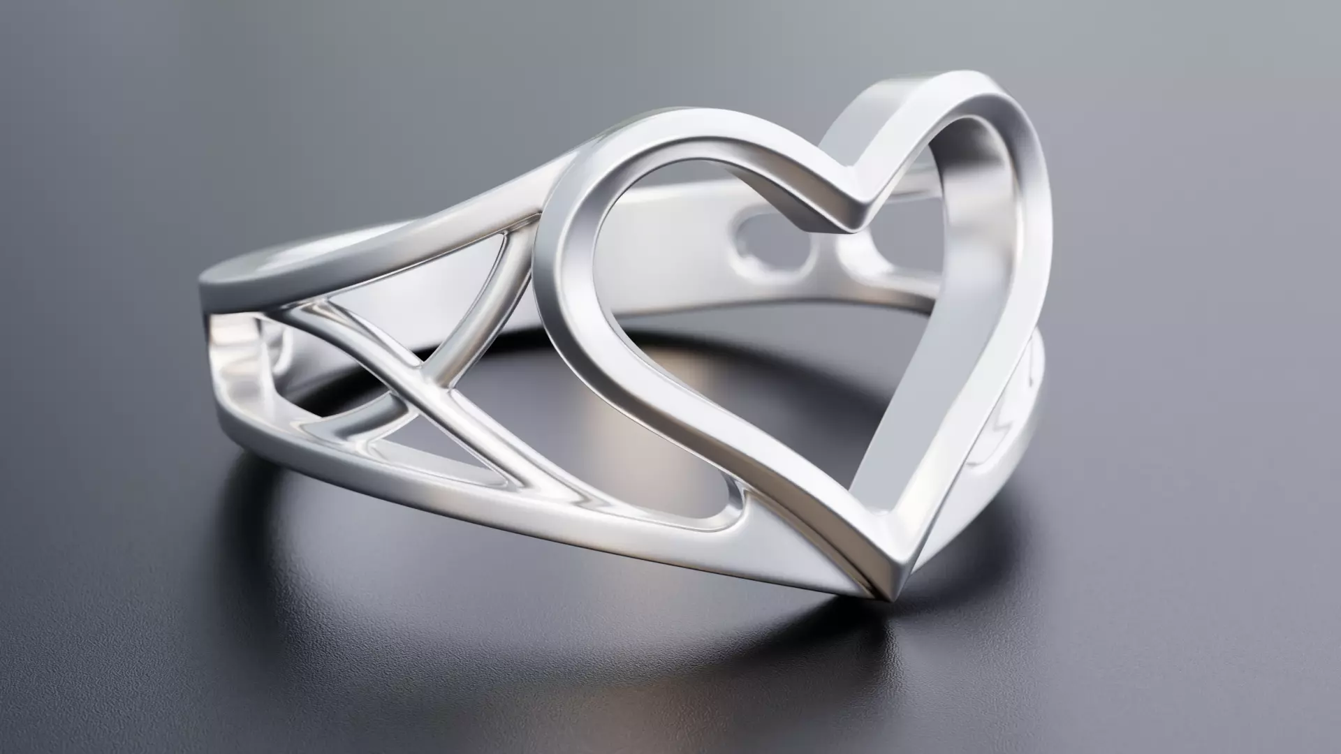 Single Heart Ring - Design-1 3D print model