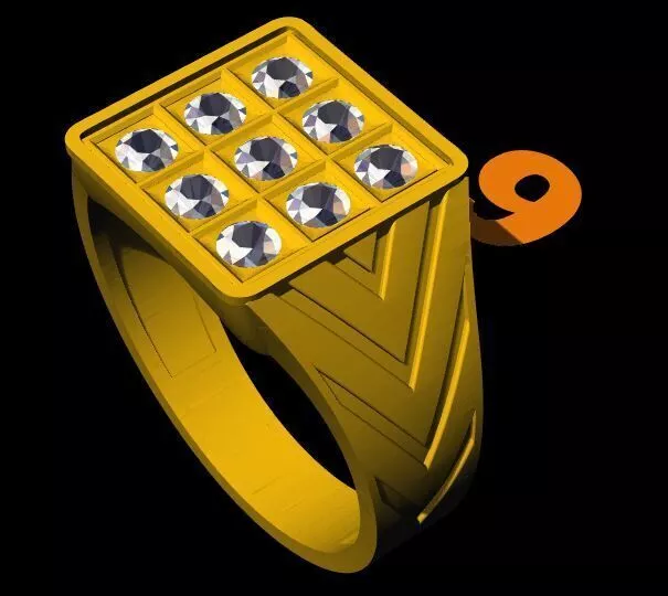 gents diamond ring 3dm file 3D print model