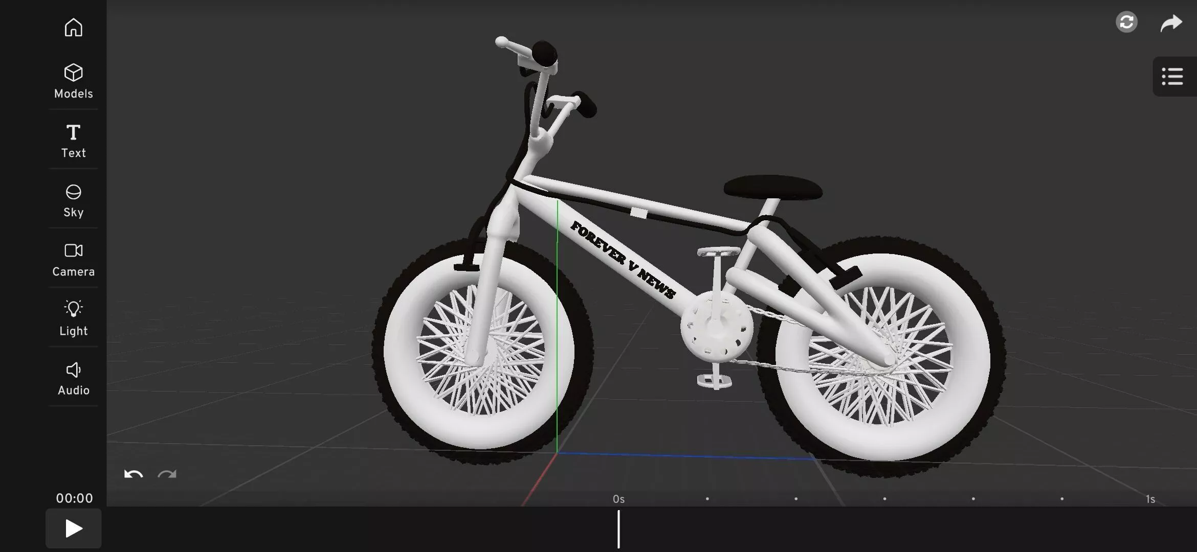 BMX white Bicycle Low-poly 3D model
