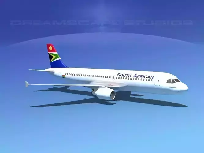 Airbus A320 LP South African Low-poly 3D model