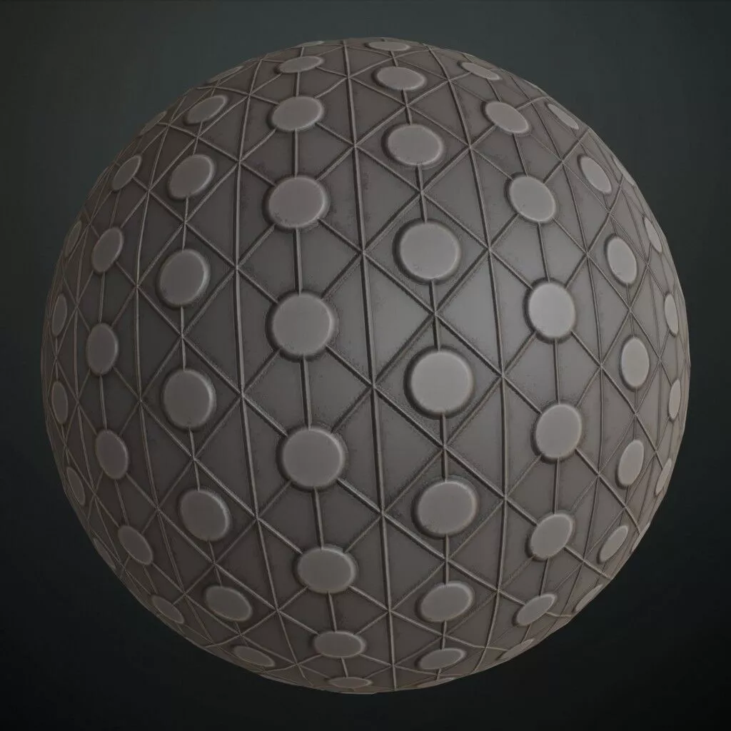 Material Plastic Geometric Grid Gray PBR Material Seamless Texture