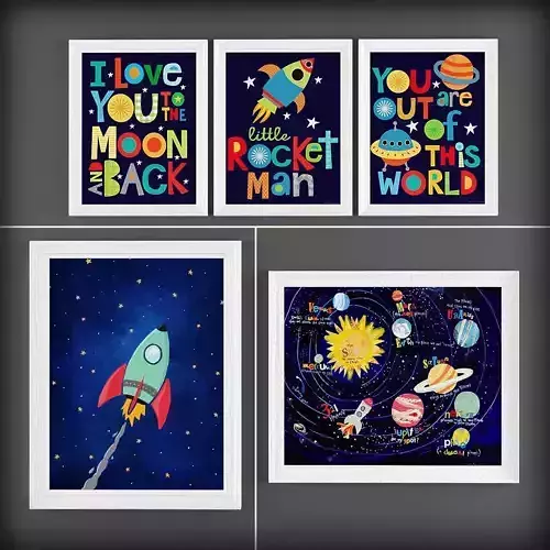 Picture Frames Low-poly 3D model