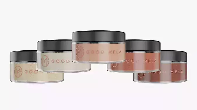 Makeup Powder Jar Packaging 3D model