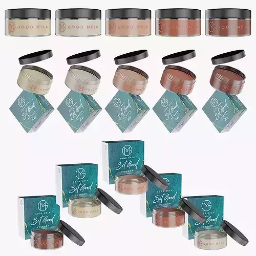 Makeup Powder Jar Packaging 3D model 3