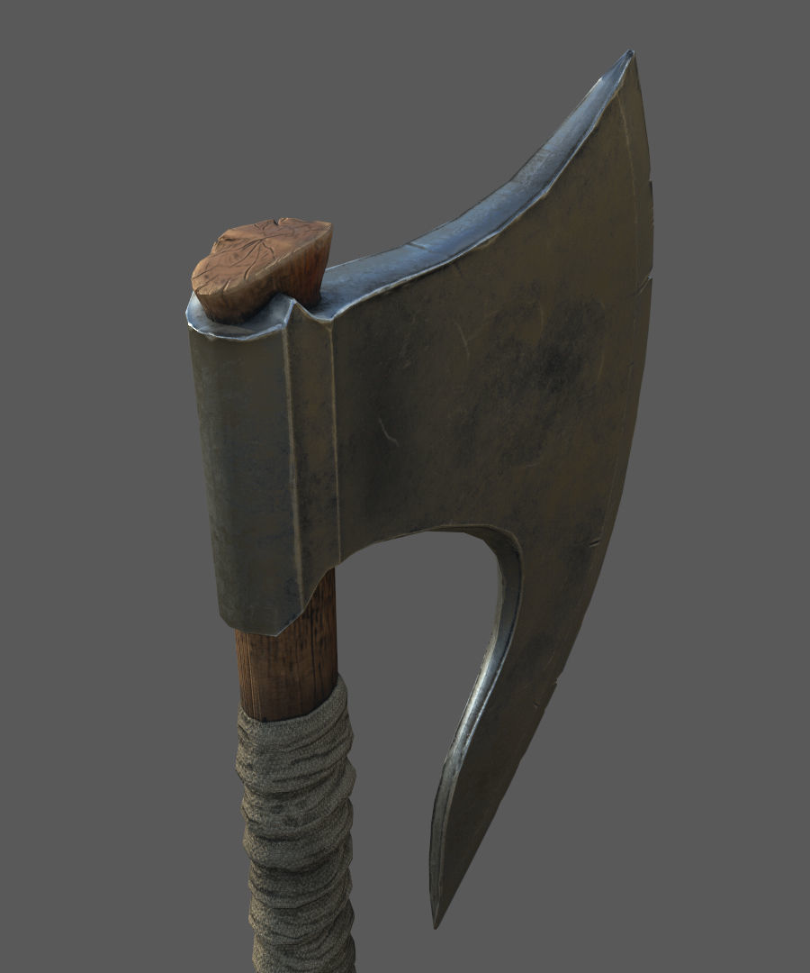 Bearded Axe Low-poly 3D model_1