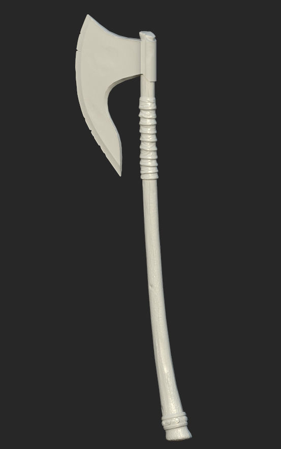 Bearded Axe Low-poly 3D model_6