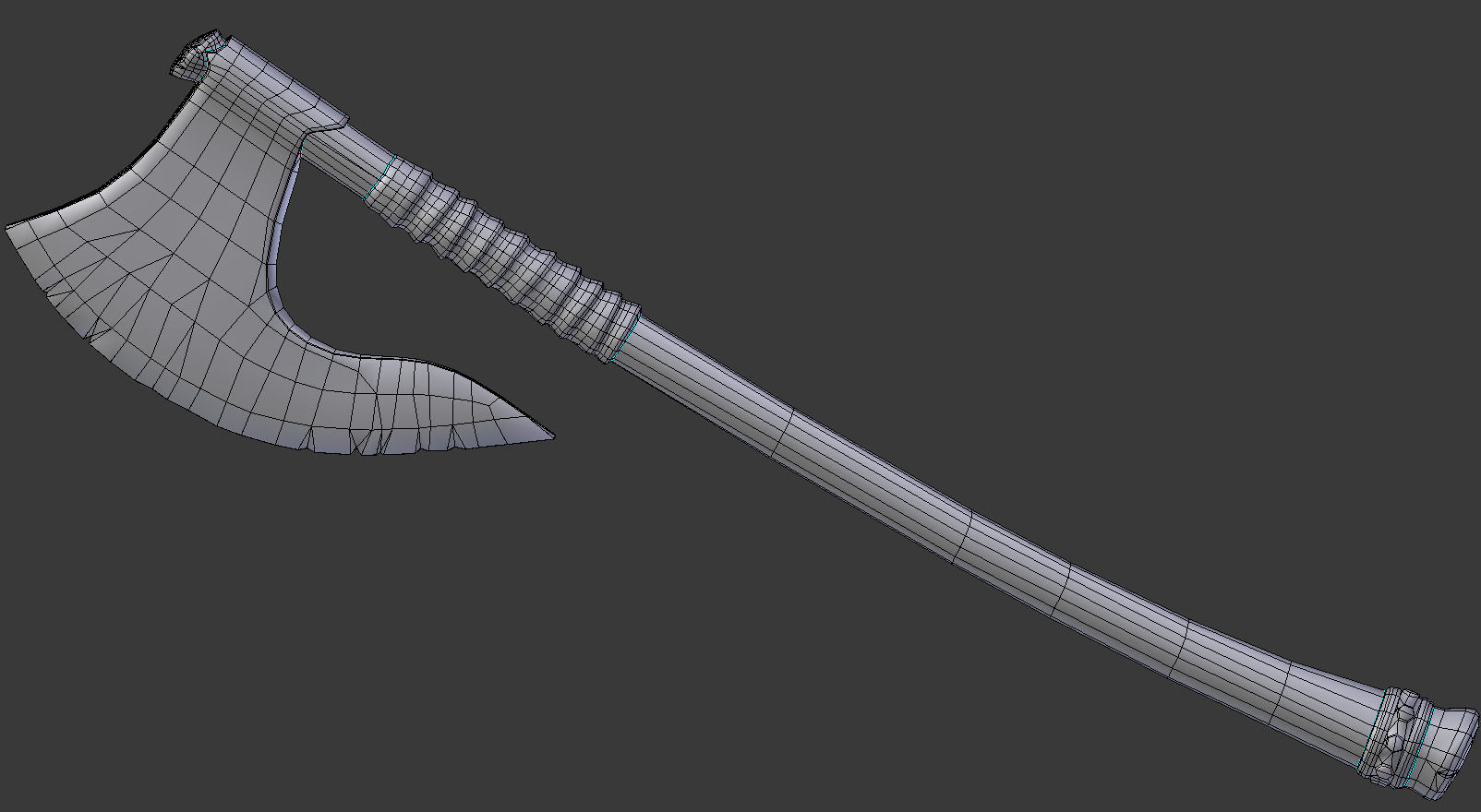 Bearded Axe Low-poly 3D model_4