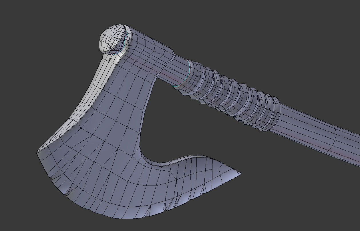 Bearded Axe Low-poly 3D model_5