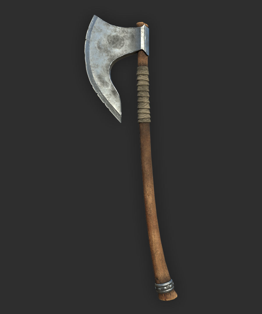 Bearded Axe Low-poly 3D model_2