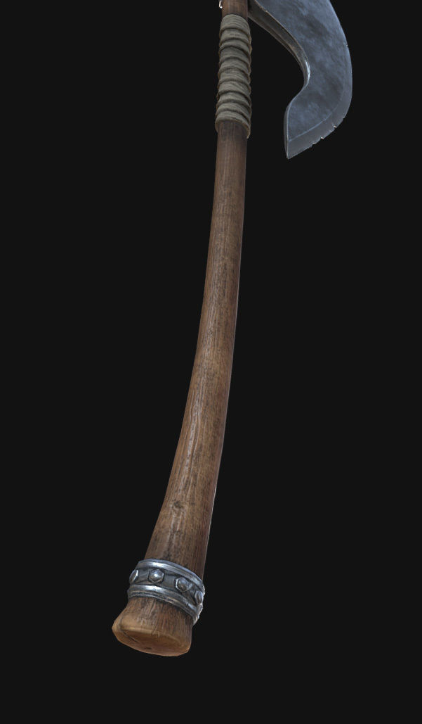 Bearded Axe Low-poly 3D model_3