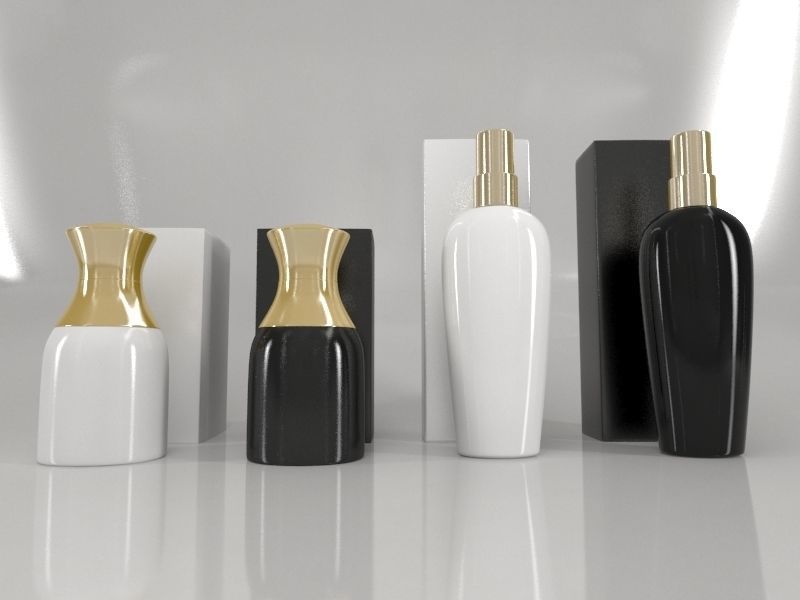 4 Luxury Bottle and Box - Pack 02 - 3D model_4