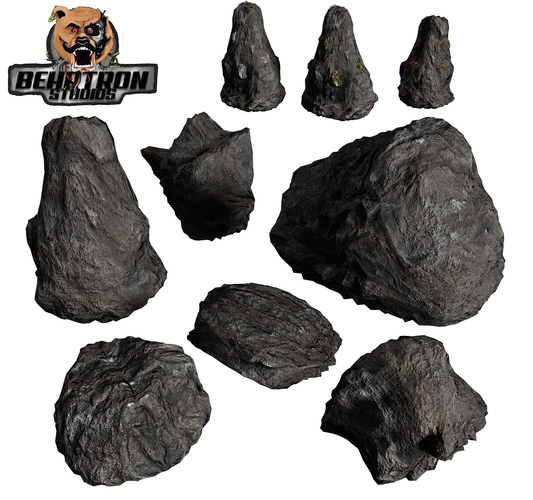 Realistic Hand Made Rocks and Ores Pack 4k Textures Low Poly Low-poly 3D model