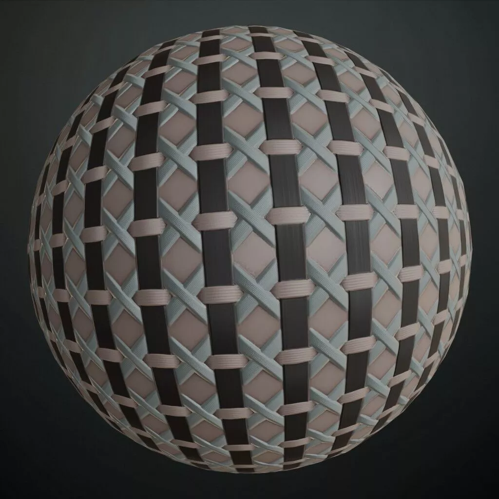 Plastic Weave Woven Wicker Rattan PBR Material Seamless Texture