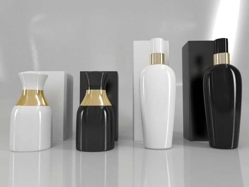4 Luxury Bottle and Box - Pack 03 - 3D model_4