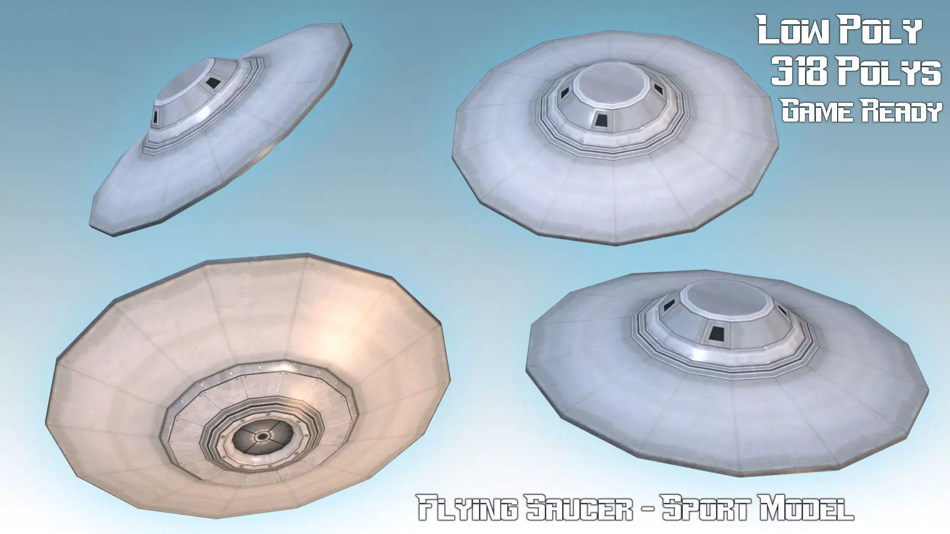 Flying Saucer - Sport Model Low-poly 3D model