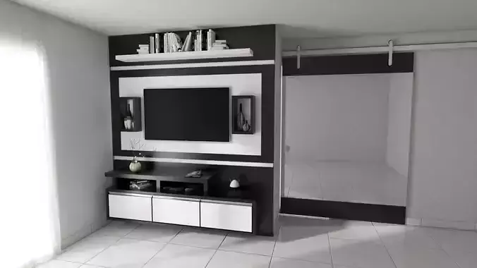 TV RACK plus SLIDING DOOR