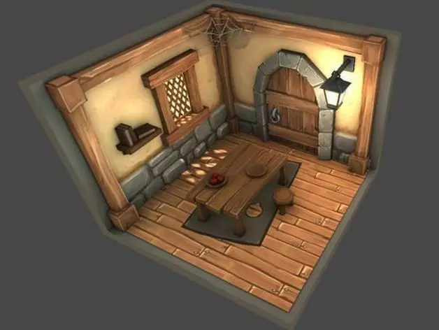 Interior house style cartoon Free 3D print model