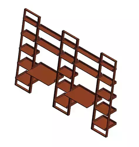 Crate Barrel Sloane Java Leaning Bookcase 3D print model
