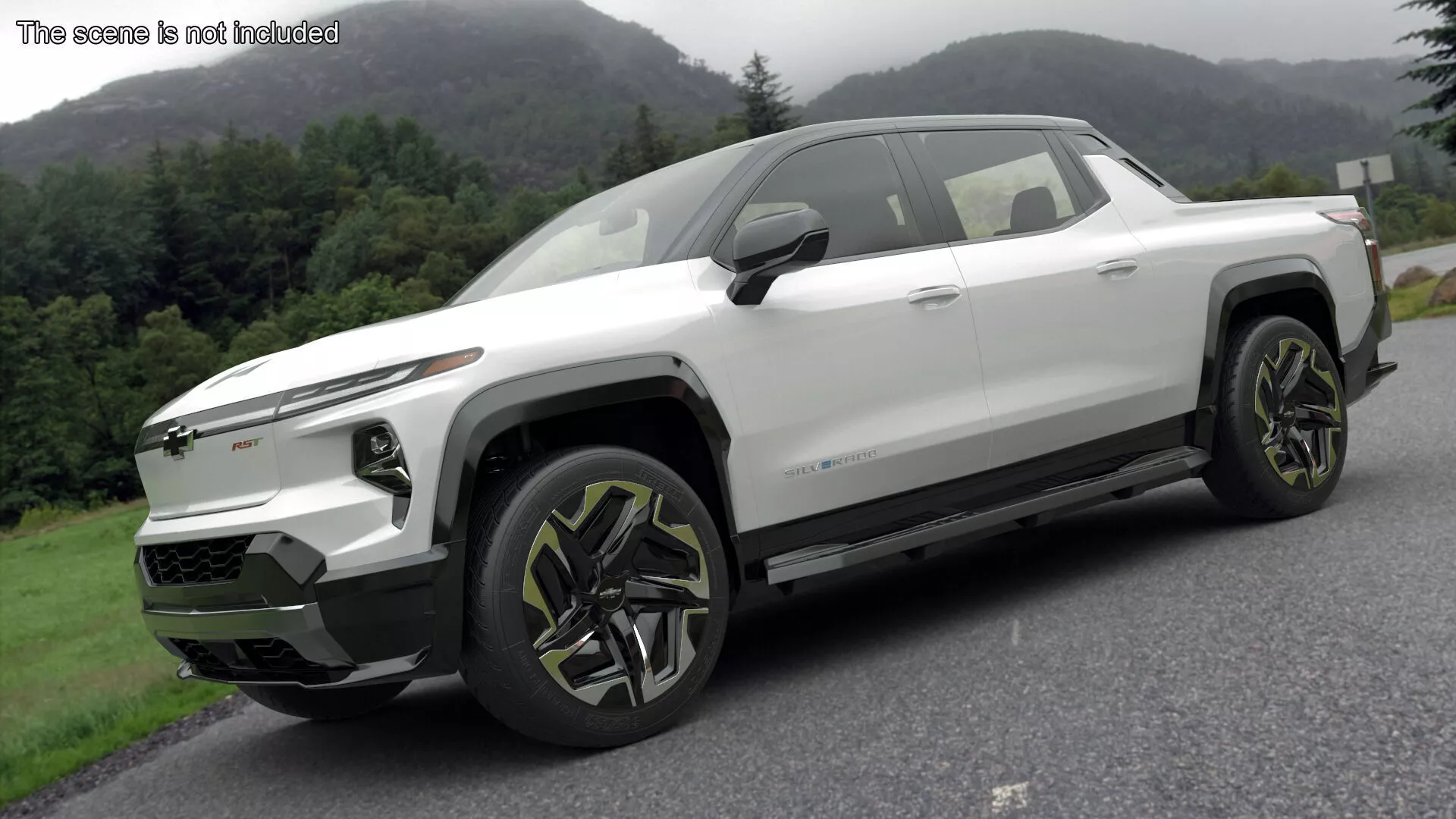 Chevrolet Silverado EV RST White 2024 Rigged for Cinema 4D 3D model
