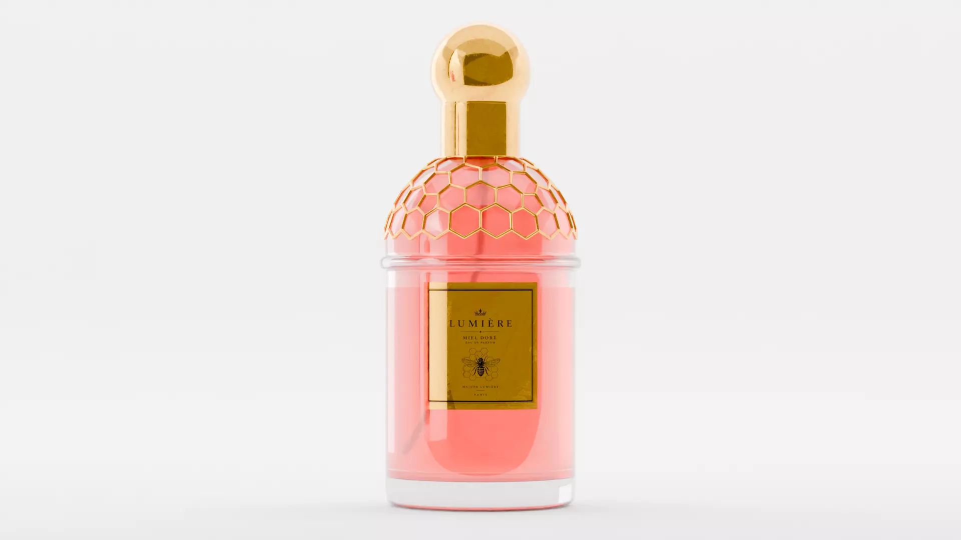 Perfume Bottle Hexagonal Honeycomb Pattern 3D model