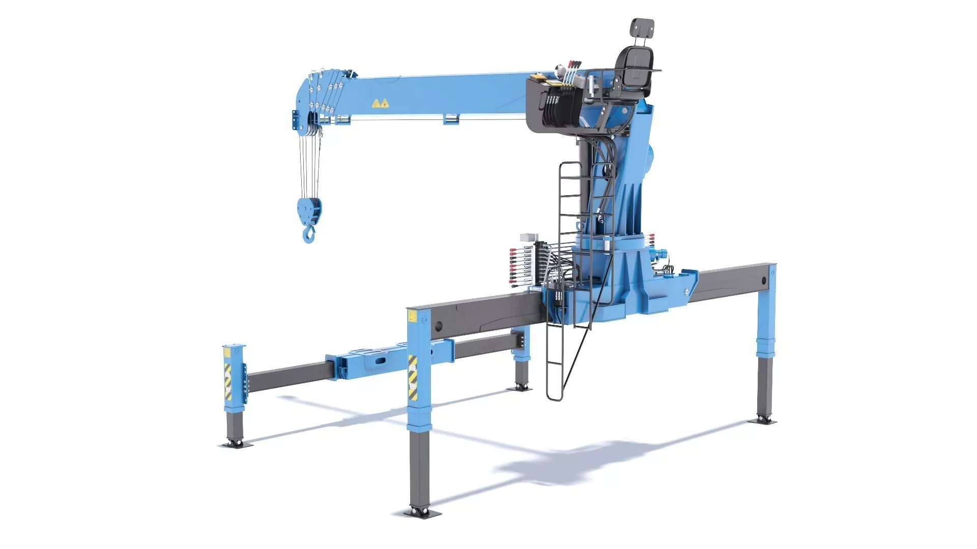 Mobile Crane with Operator Seat Rigged for Maya 3D model
