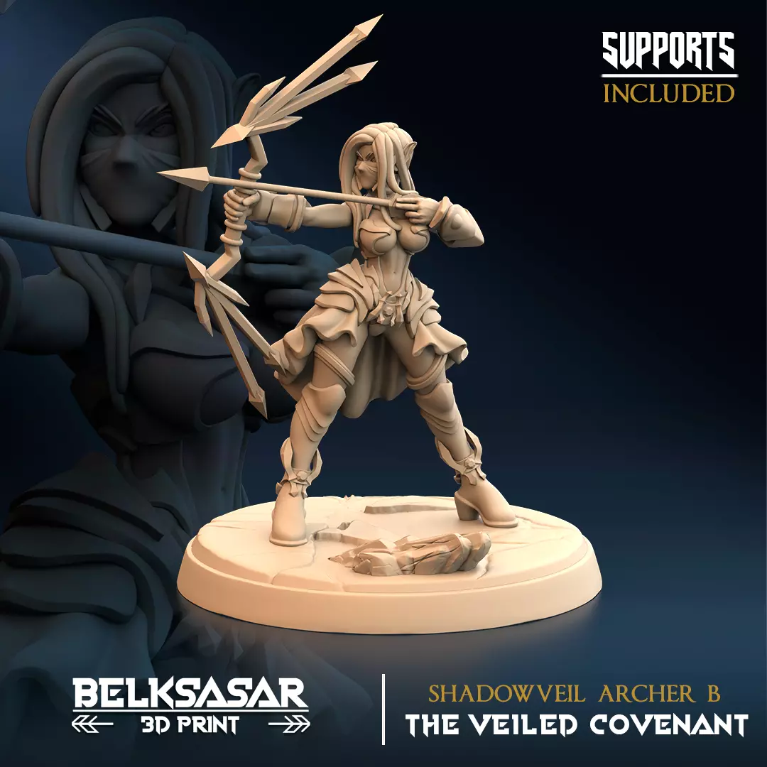 Drow Shadowveil Archer B 3D print model