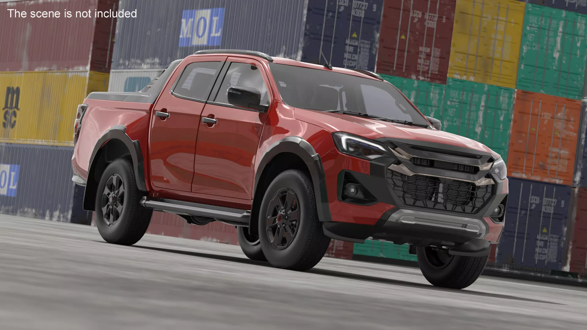4x4 Utility Truck LHD Red Rigged for Maya 3D model