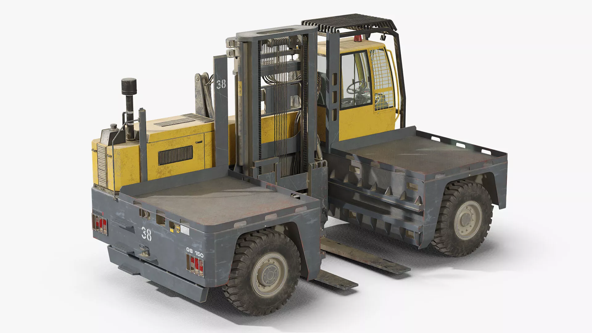 Baumann GS 150 Long Load Forklift Used Rigged 3D model