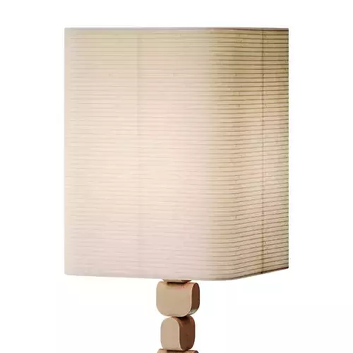 Vintage Wooden Floor Lamp 3D model 5