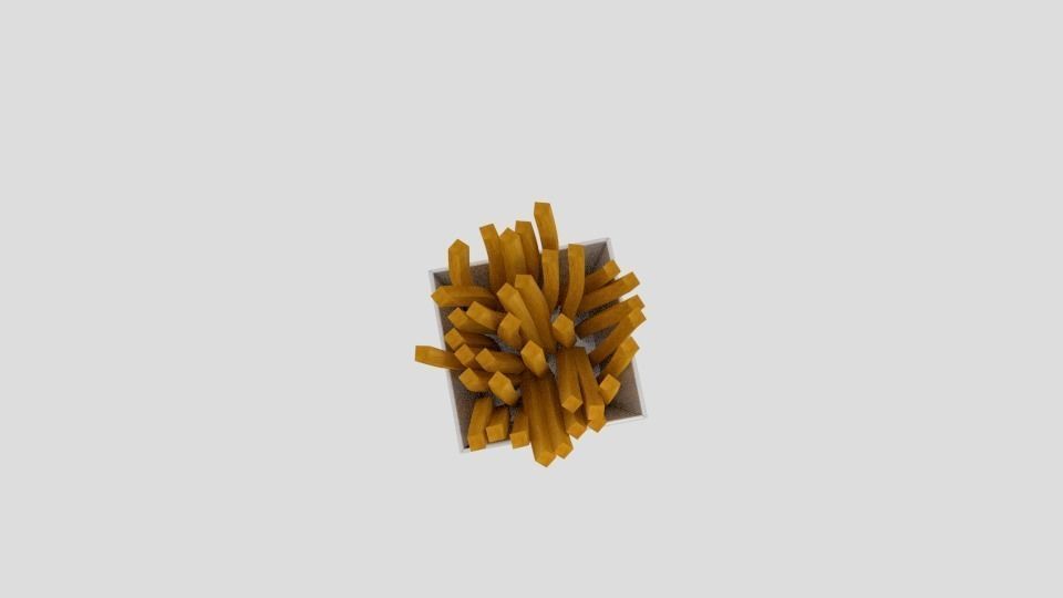 French Fries Low-poly 3D model_2