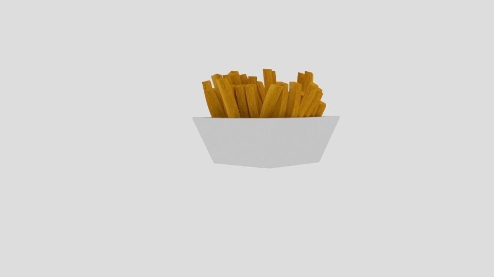 French Fries Low-poly 3D model_1