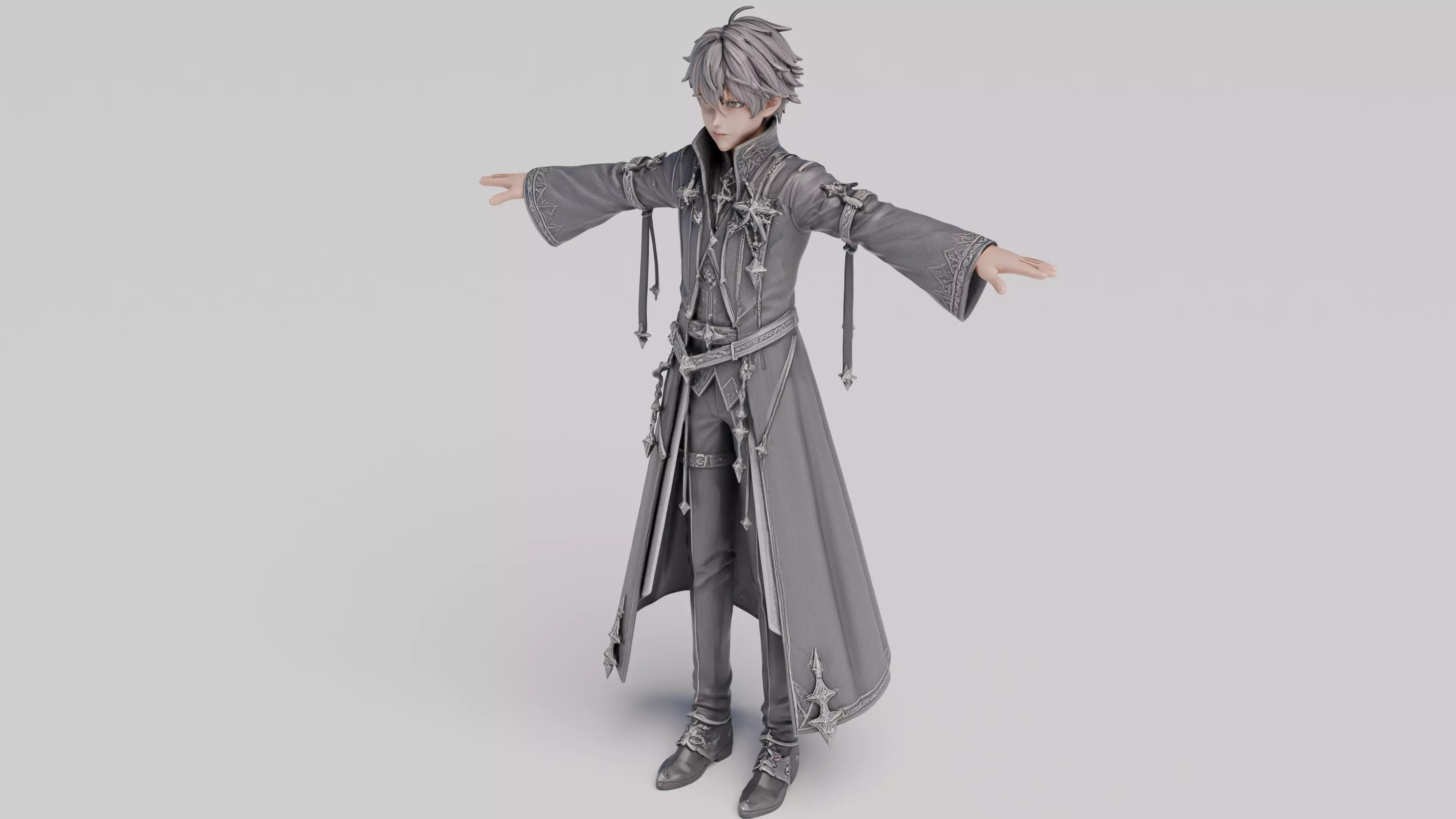 Ornate Gothic Mage Character Free 3D model