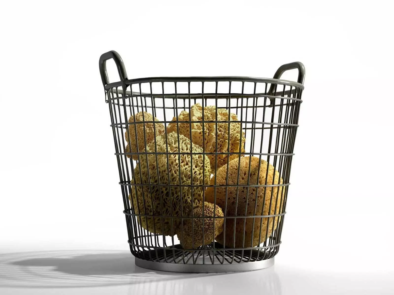 Schoolhouse Wire Basket with Sponges 3D model_0
