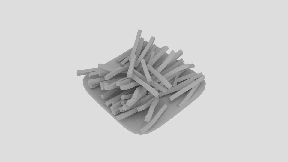 French Fries Plate 3D model_4